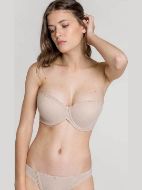 Εικόνα της Gisela Μπεζ Push Up Strapless Με Μπανέλα Πουά.