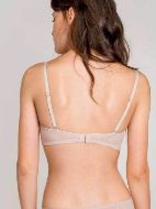 Εικόνα της Gisela Μπεζ Push Up Strapless Με Μπανέλα Πουά.