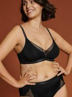 Εικόνα της Naturana μαύρο σουτιέν χωρίς μπανέλα, χωρίς επένδυση.