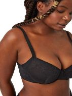 Εικόνα της Ysabel Mora μαύρο σουτιέν με μπανέλα, χωρίς επένδυση.