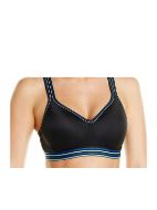 Εικόνα της Naturana μαύρο αθλητικό σουτιέν χωρίς μπανέλα, με ελαφριά επένδυση.