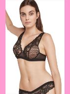 Εικόνα της Gisela Μαύρο σουτιέν με μπανέλα και δαντέλα.