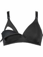 Εικόνα της Naturana Μαύρο γυναικείο σουτιέν θηλασμού, με ελαφριά επένδυση, χωρίς μπανέλα.