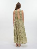 Εικόνα της Ble Resort Collection Λαδί Αμάνικο Μακρύ Φόρεμα.