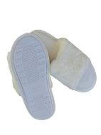 Εικόνα της Noidinotte Λευκές Fleece Γυναικείες Παντόφλες Ανοιχτές.