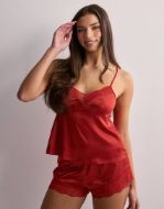 Εικόνα της Dorina Alexa Σατέν Κόκκινο Baby-doll Με Δαντέλα.