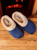 Εικόνα της Noidinotte Μπλε Ανδρικές Παντόφλες Με Μπεζ Επένδυση.