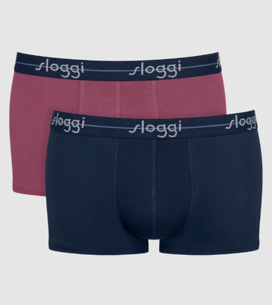 Εικόνα της 2Pack Sloggi Start Boxer Μπορντό/Μπλε Βαμβακερά.