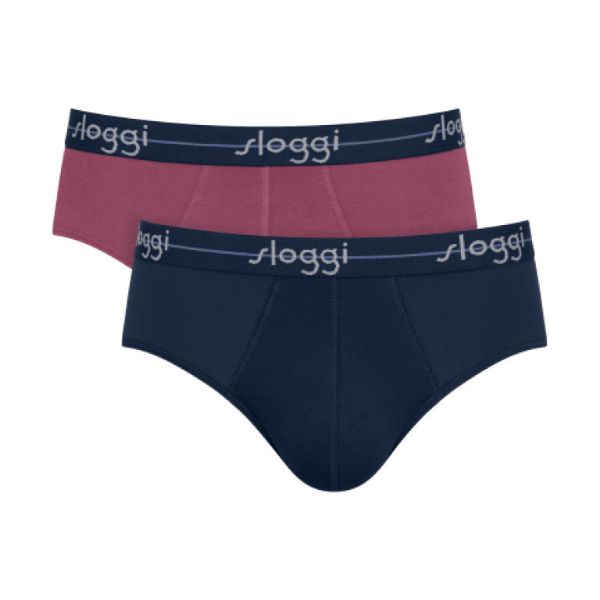Εικόνα της 2Pack Sloggi Men Start Midi Μπορντό/Μπλε Βαμβακερά.