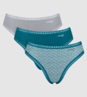Εικόνα της 3Pack Sloggi High Leg Go Crush Βαμβακερά Slip Πετρόλ/Γκρι/Εμπριμέ.