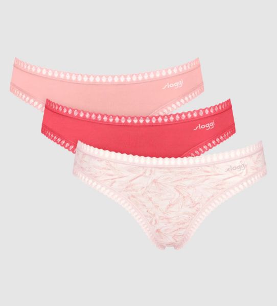 Εικόνα της 3Pack Sloggi Mini Go Crush Βαμβακερά Slip Σομόν/Κοραλί/Εμπριμέ.