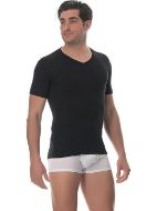 Εικόνα της Lido Underwear Ανδρική Φανέλα Κοντομάνικη Με V Βαμβακερή μαύρο 460-M