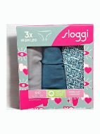 Εικόνα της 3Pack Sloggi High Leg Go Crush Βαμβακερά Slip Πετρόλ/Γκρι/Εμπριμέ.
