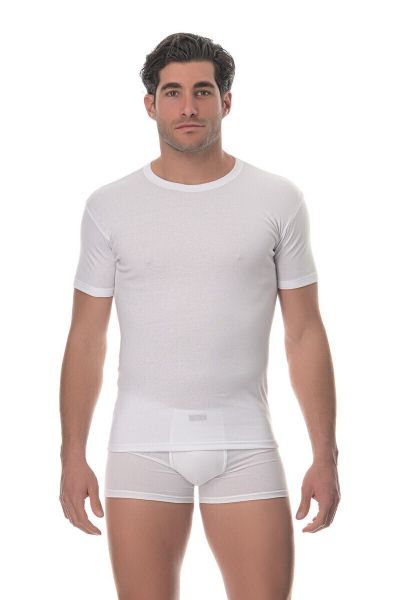 Εικόνα της Lido Underwear 450 Ανδρική Φανέλα Κοντομάνικη σε Λευκό Χρώμα