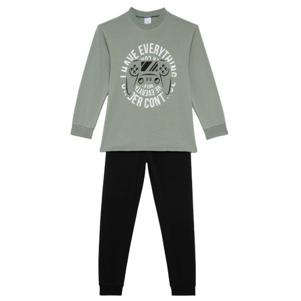 Εικόνα της Pretty Baby Παιδική Πιτζάμα Χακί, Μαύρο 63819