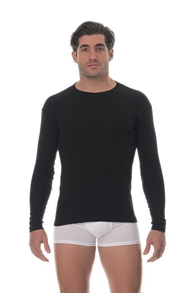 Εικόνα της Lido Underwear 475 Ανδρική Φανέλα Μακρυμάνικη σε Μαύρο Χρώμα Βαμβακερή