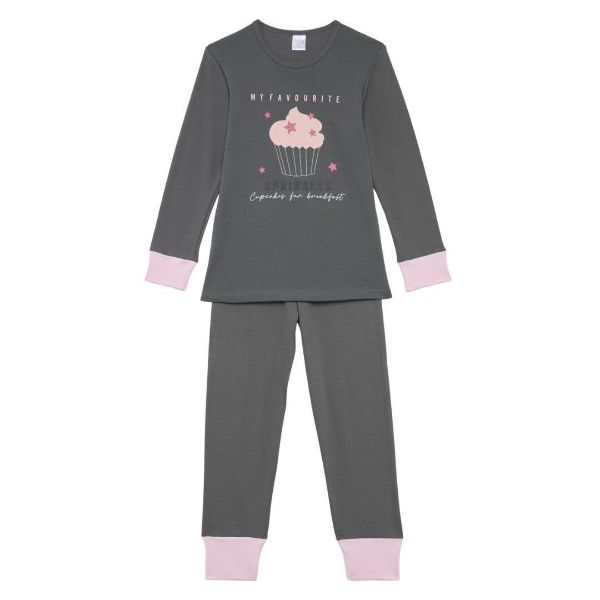 Εικόνα της Pretty Baby Παιδική Πιτζάμα Βαμβακερή Σκούρο Γκρι 64821
