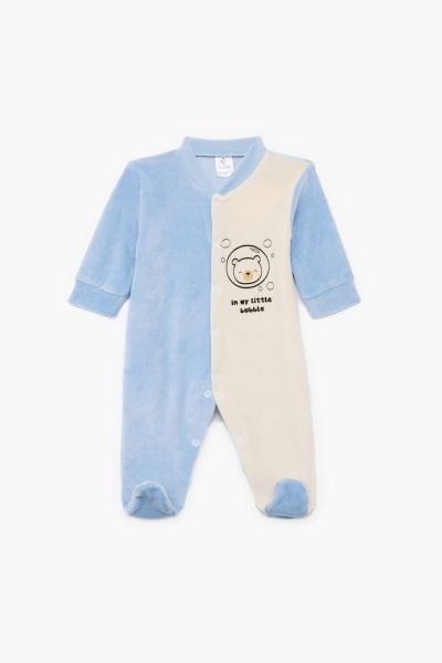 Εικόνα της Pretty Baby Βρεφικό Φορμάκι Βελουτέ Γαλάζιο 33303