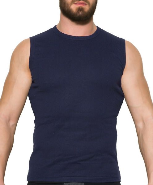 Εικόνα της Apple Boxer 0310362 Ανδρική Φανέλα Αμάνικη σε Navy Μπλε Χρώμα