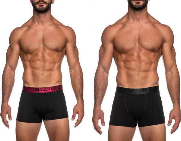 Εικόνα της Inizio 4400 Ανδρικά Μποξεράκια Total Black / Bordeaux 2Pack