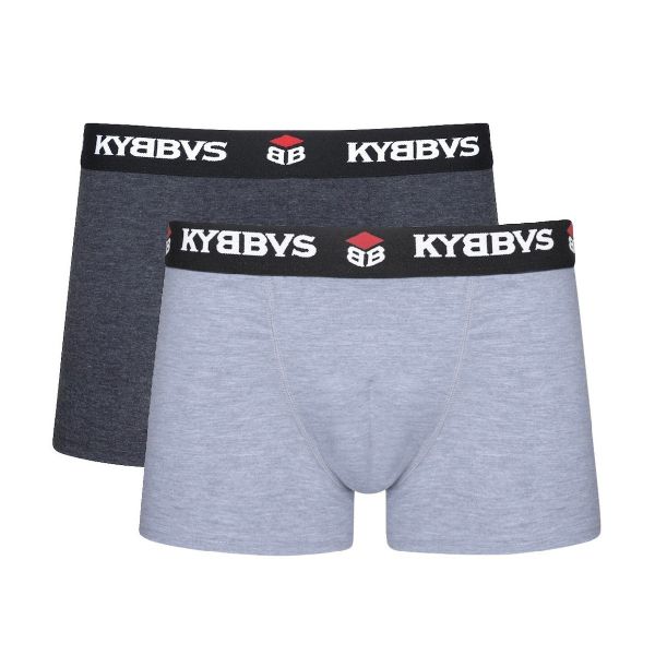 Εικόνα της Kybbvs Ανδρικά Μποξεράκια Γκρι/Ανθρακί 2Pack KB902