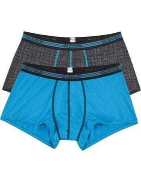 Εικόνα της 2Pack Sloggi Boxer Πετρόλ/Ανθρακι Εμπριμέ.