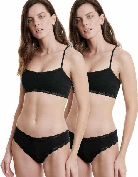 Εικόνα της Walk Bamboo Γυναικεία Brazil 2Pack με Δαντέλα Μαύρα W2014-0202
