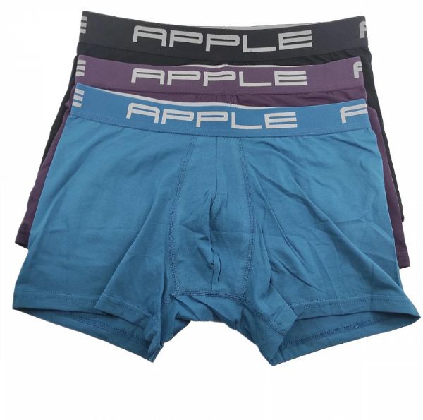 Εικόνα της 3Pack Apple Boxer Black/Plum/Petrol Βαμβακερά.