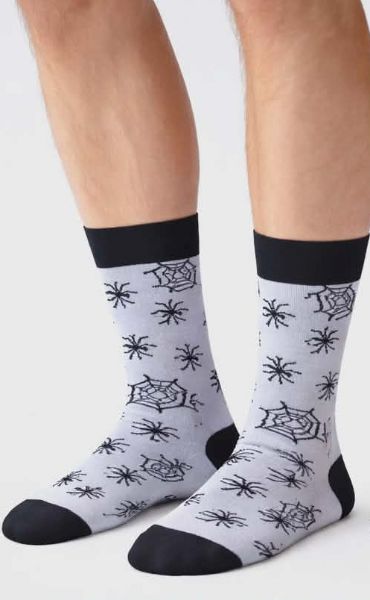 Εικόνα της Pournara Βαμβακερές Λευκές Ανδρικές Κάλτσες Με Σχέδιο.