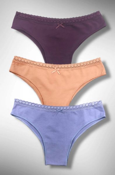 Εικόνα της 3Pack Ider Βαμβακερά Brazil Λεβάντα/Δαμασκηνί/Μπεζ Ροδακινί.