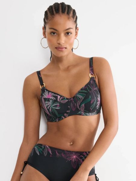 Εικόνα της Triumph Summer Tropics W 01 Bikini Top Μαύρο Με Μπανέλες.