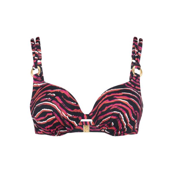 Εικόνα της Triumph Summer Wild WP 01 Bikini Top Μαύρο Με Μπανέλες & Ελαφριά Επένδυση.