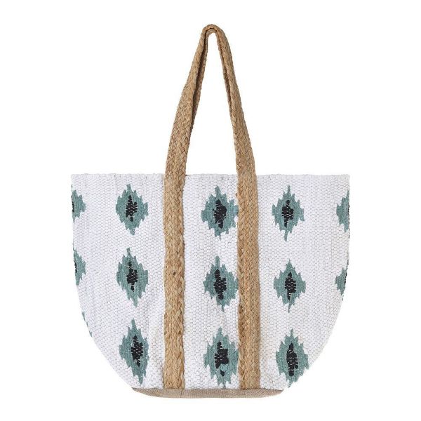 Εικόνα της Ble Resort Collection Τσάντα Θαλάσσης Λευκή/Πράσινη 31X40X31.