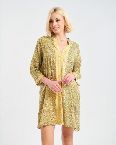 Εικόνα της Ble Resort Collection Κίτρινη Πουκαμίσα Με 3/4 Μανίκι.