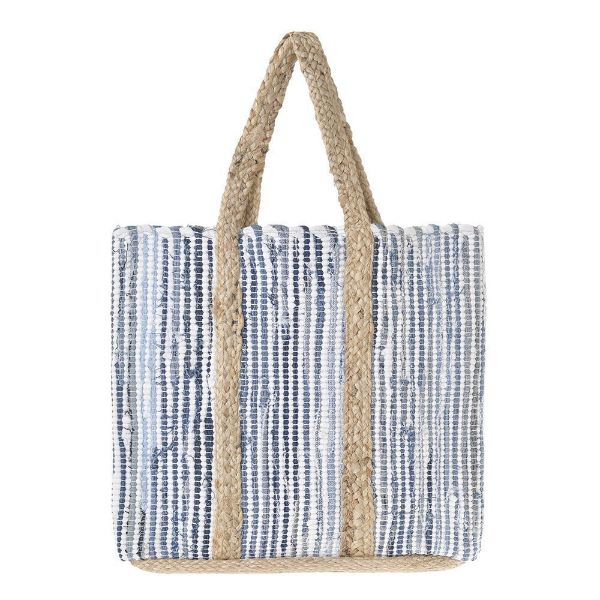 Εικόνα της Ble Resort Collection Μπλε/Λευκή Τσάντα Θαλάσσης 38X31X15.