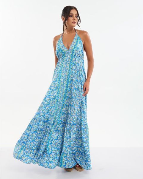 Εικόνα της Ble Resort Collection Μπλε Μακρύ Φόρεμα.