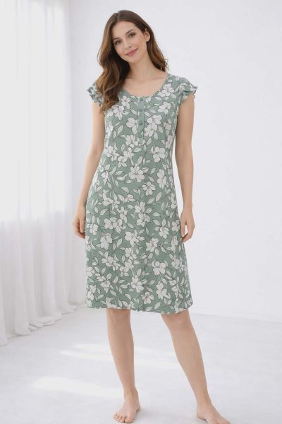 Εικόνα της Passion Πράσινο Γυναικείο Νυχτικό Με 4 Κουμπιά.