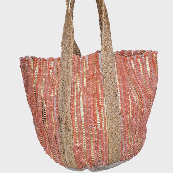 Εικόνα της Ble Resort Collection Πορτοκαλί/Χρυσό Τσάντα Θαλάσσης 60X40X30.