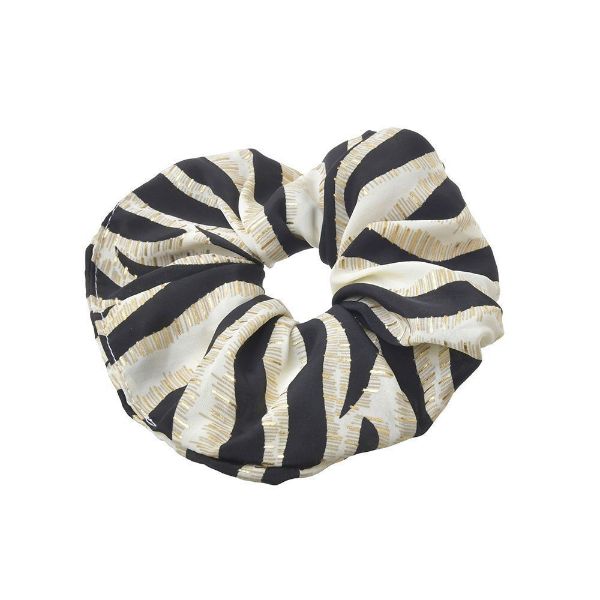 Εικόνα της Ble Resort Collection Scrunchie Μπαύρο/Μπεζ.