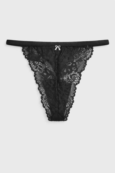 Εικόνα της Elite String Μαύρο Με Δαντέλα.