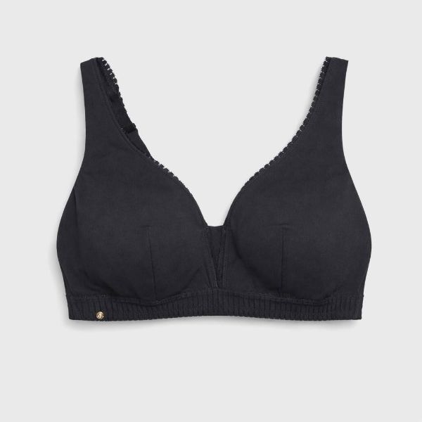 Εικόνα της Bestform Μαύρο Βαμβακερό Σουτιέν Χωρίς Μπανέλες, Με Ελαφριά Αποσπώμενη Επένδυση.