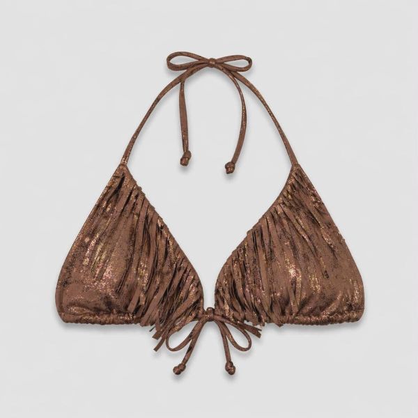 Εικόνα της Bluepoint Καφέ Μπρονζέ Bikini Top Τρίγωνο Με Κρόσια.
