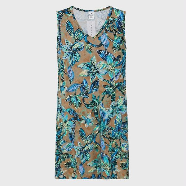 Εικόνα της Passion Viscose Καφέ/Μπλε Homewear Φόρεμα Αμάνικο.