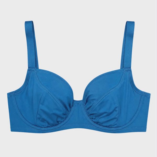 Εικόνα της Blu4u Σκούρο Πετρόλ Bikini Top Με Μπανέλες.