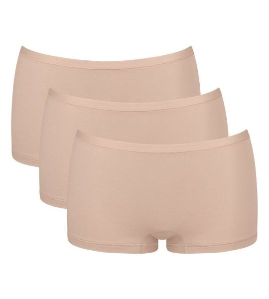 Εικόνα της Sloggi Βαμβακερά Γυναικεία Boxer 3Pack Μπεζ 10222337-00LZ