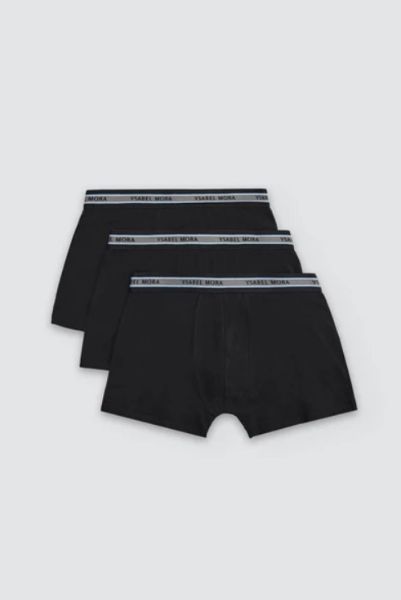 Εικόνα της 3Pack Ysabel Mora Boxer Βαμβακερά Μαύρα Με Εξωτερικό Λάστιχο.