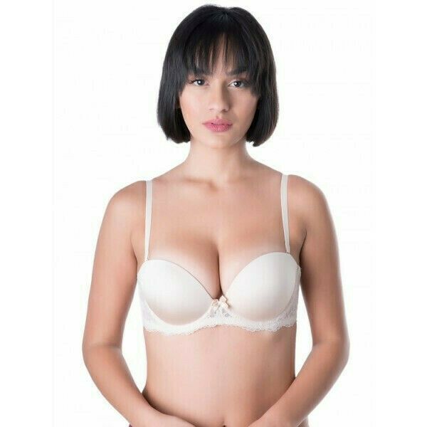 Εικόνα της Dorina Μπεζ Σουτιέν Push Up Strapless.