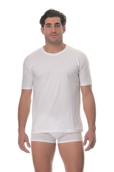 Εικόνα της Lido Underwear Ανδρική Φανέλα T-Shirt Κοντομάνικη Βαμβακερή Λευκή 480