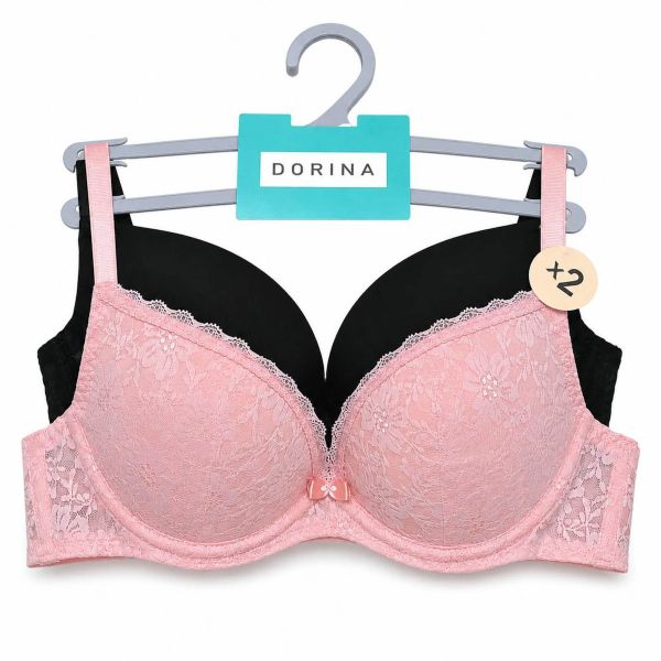 Εικόνα της 2Pack Sonia Pink/Black Push Up Σουτιέν Με Μπανέλες.