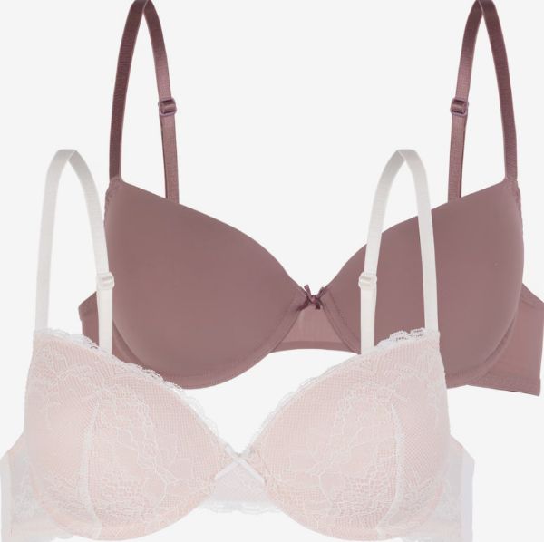 Εικόνα της 2Pack Dorina Chloe Ivory/Purple Σουτιέν Με Μπανέλες & Ελαφριά Επένδυση.
